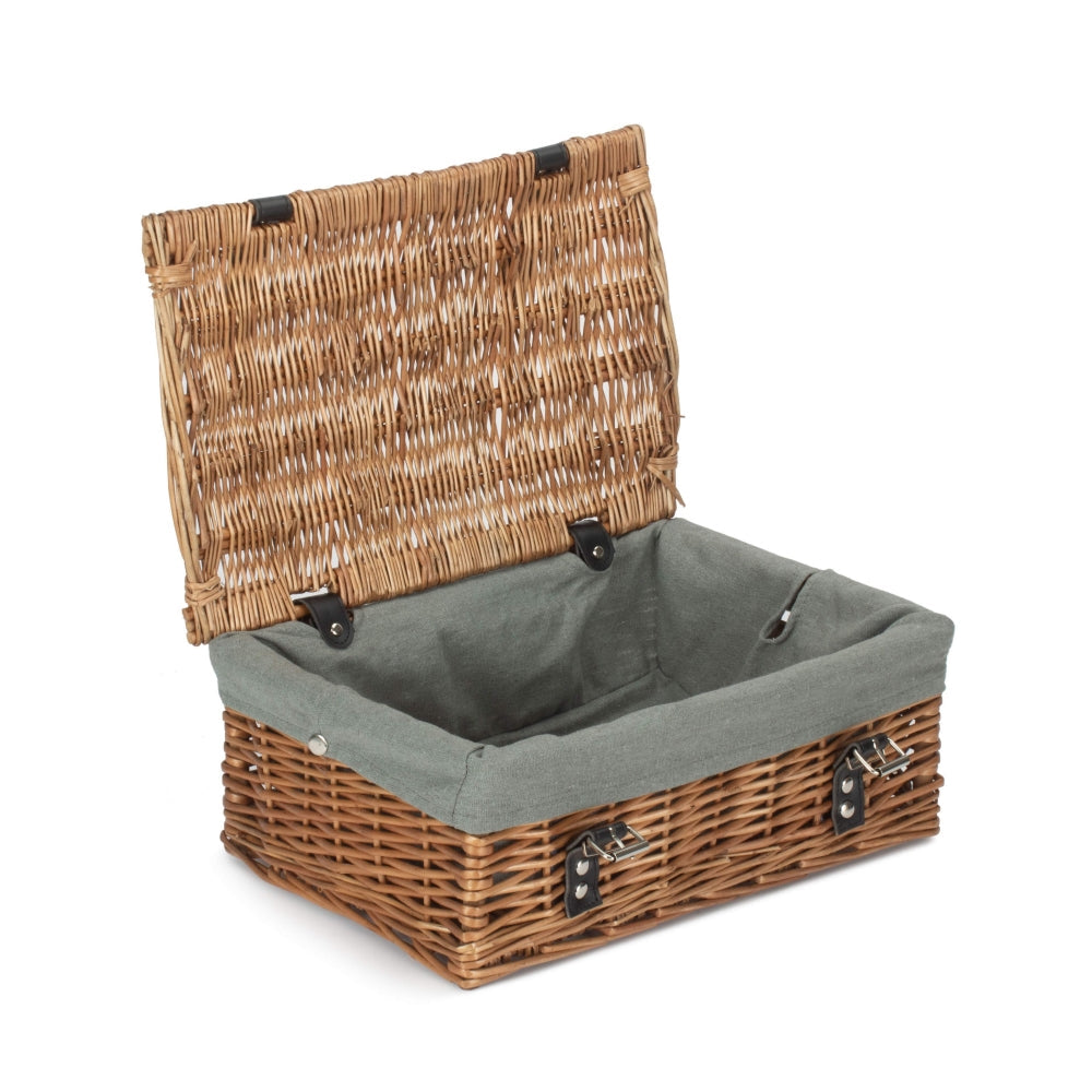 35cm Double Steamed Willow Wicker Picnic Basket-7