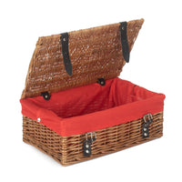 35cm Double Steamed Willow Wicker Picnic Basket-5