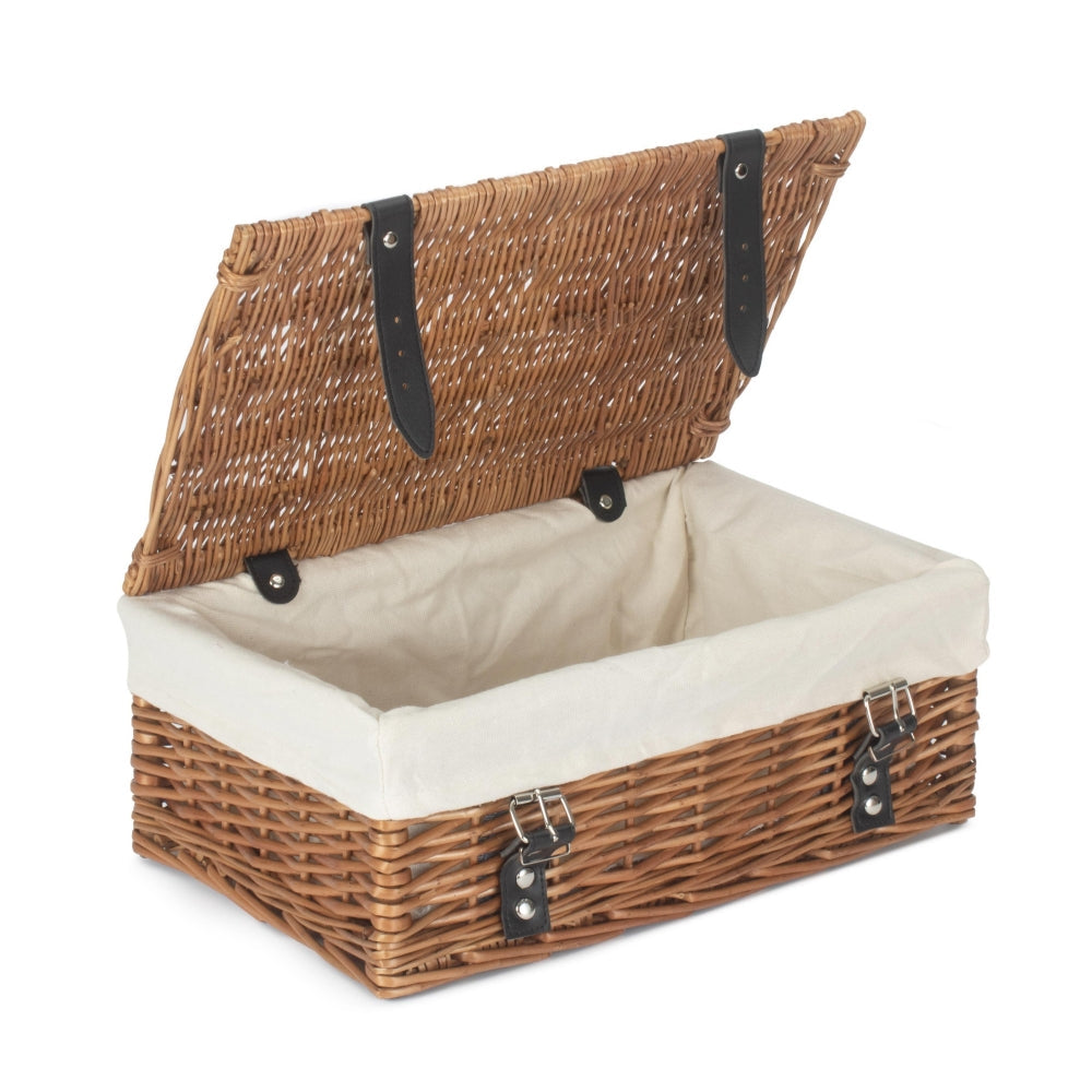 35cm Double Steamed Willow Wicker Picnic Basket-6