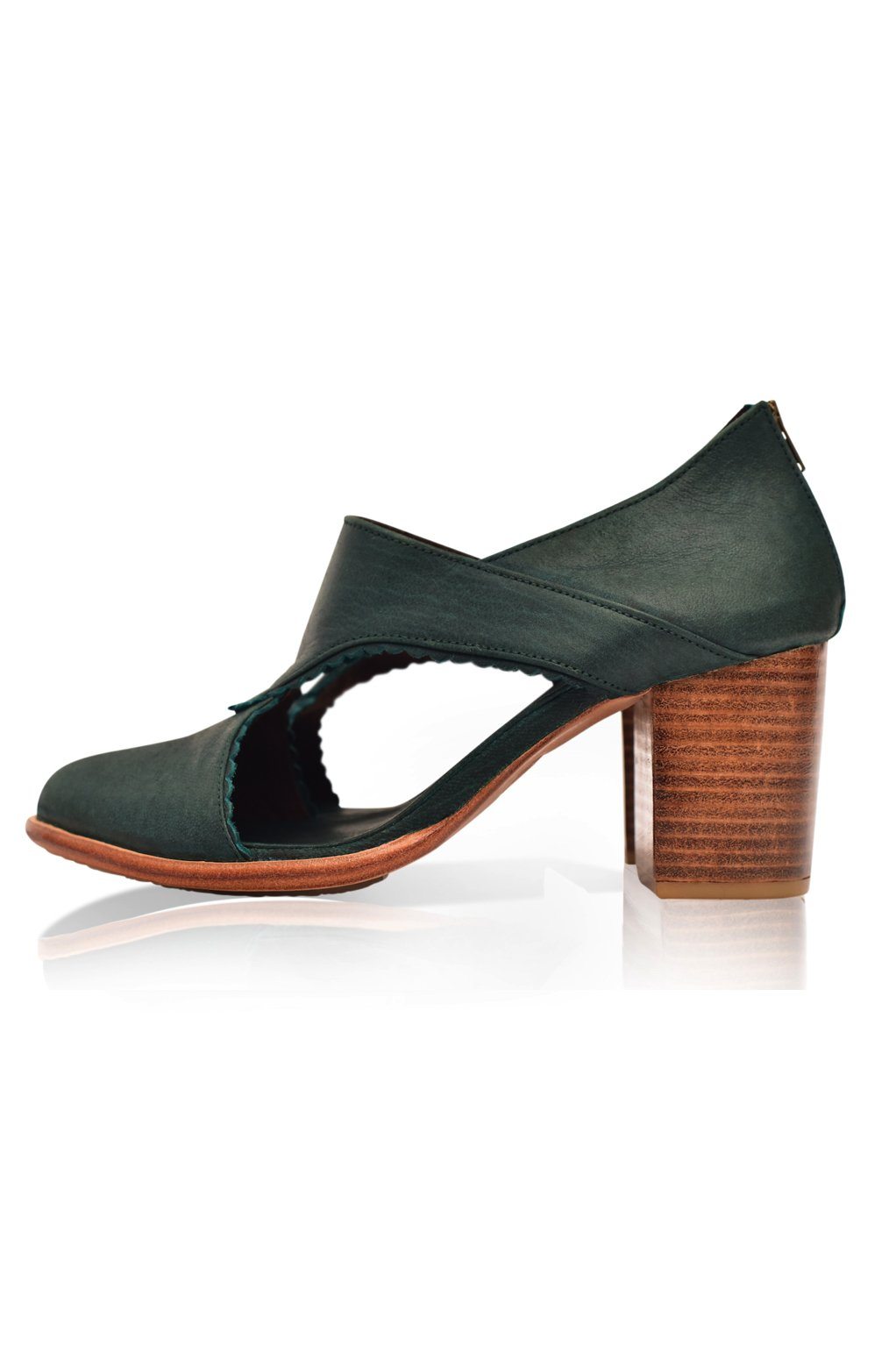 Rain Kiss Leather Heel Booties (Sz. 6)