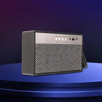 Portable Bluetooth Speaker with Retro Lychee Pattern (Black)