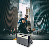 Portable Bluetooth Speaker with Retro Lychee Pattern (Black)
