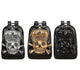 Fashion Punk Rivets Waterproof 3D Ghost Skull With Crown Backpack  Laptop