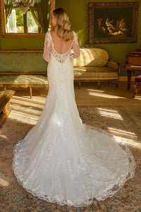Wedding Dress Trumpet Silhouette 3/4 Sleeves