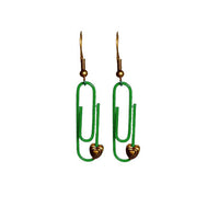 Green Personalised Paperclip Earrings | by lovedbynlanla-0