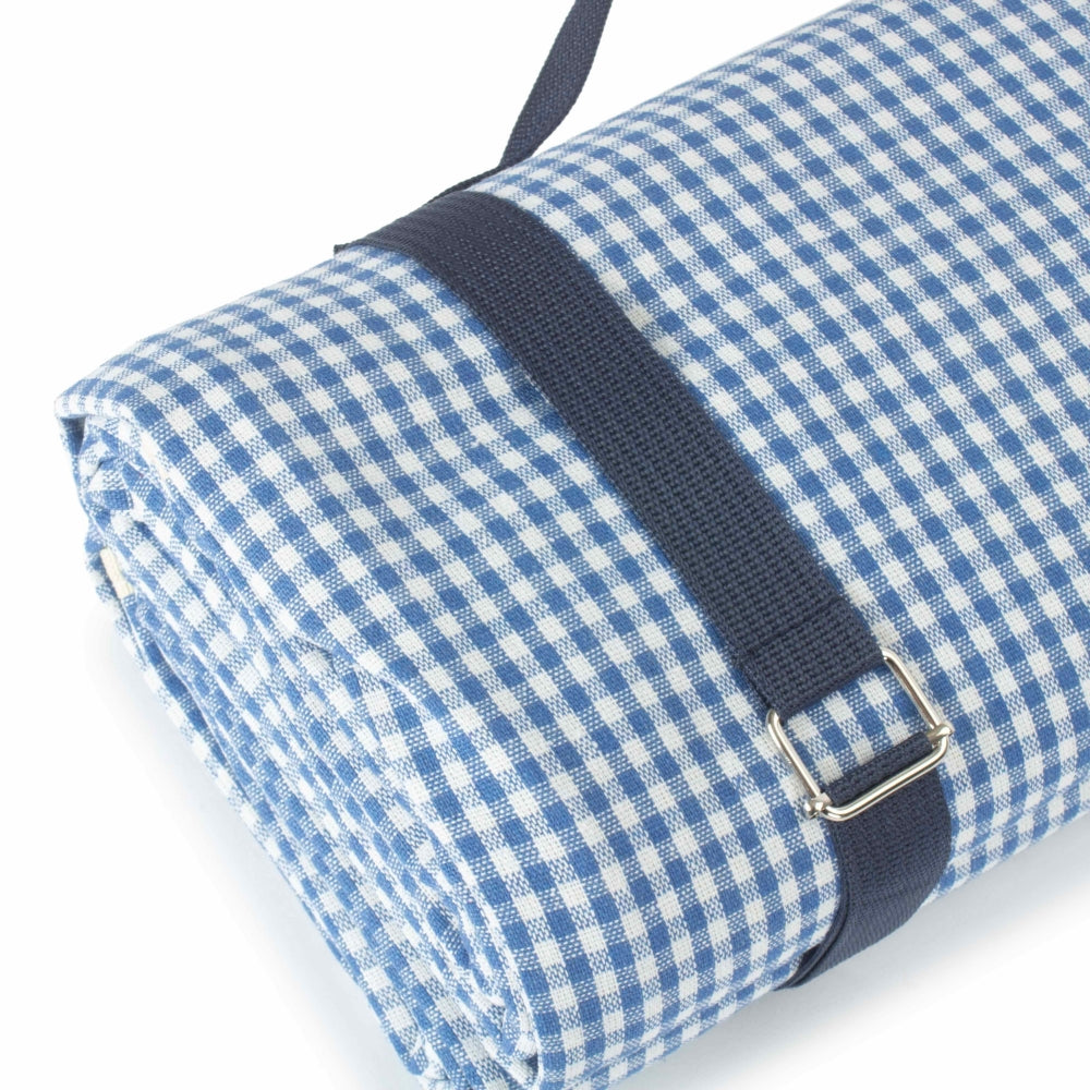Blue and White Gingham Picnic Blanket-2