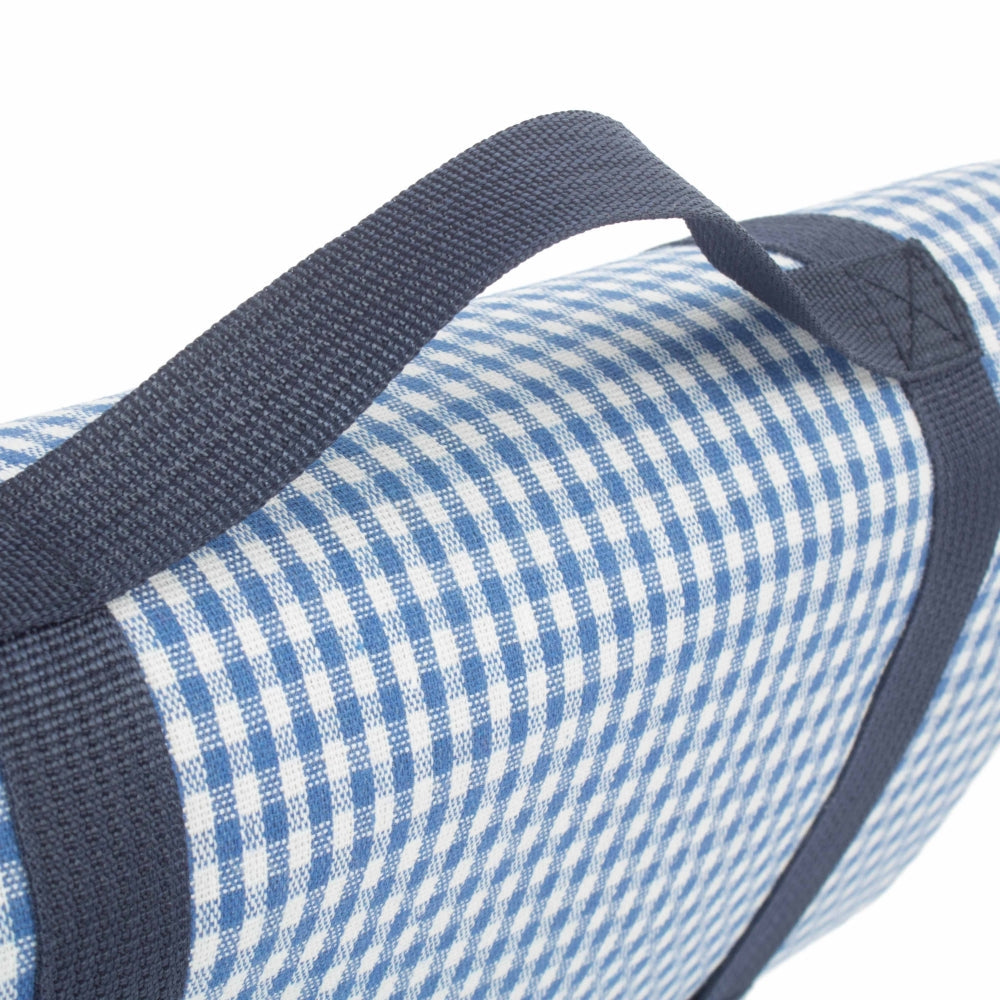 Blue and White Gingham Picnic Blanket-3