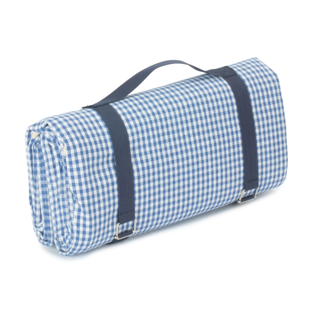 Blue and White Gingham Picnic Blanket-0