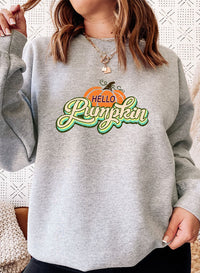 "Hello Pumpkin" Graphic Fall Sweatshirt