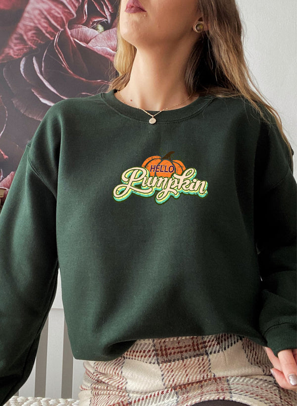 "Hello Pumpkin" Graphic Fall Sweatshirt