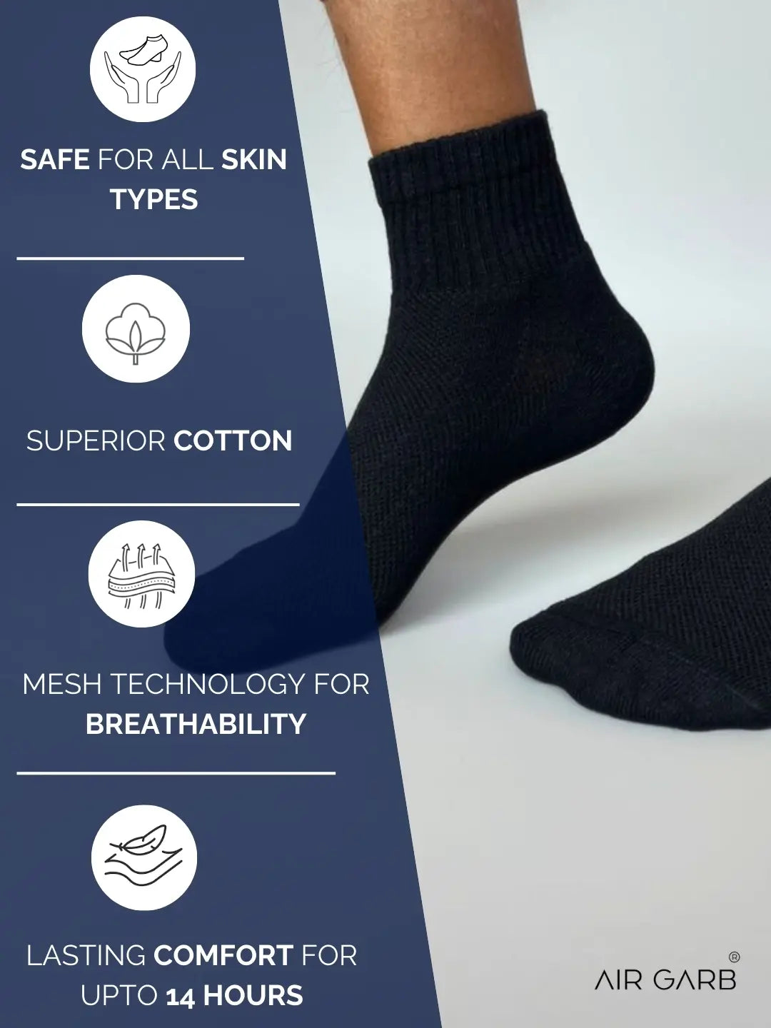 Comfortable high ankle socks designed for sports