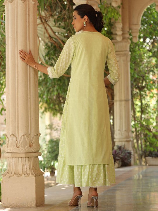 Women's Fit & Flare Maxi Dress with Ethnic Motif Embroidery-2