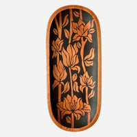 Magnolia Batik Mahogany Oval Tray-0
