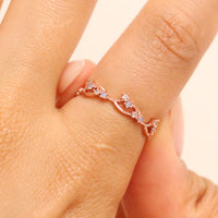 Wavy moonstone cubic zirconia ring by Nabi London — view 4