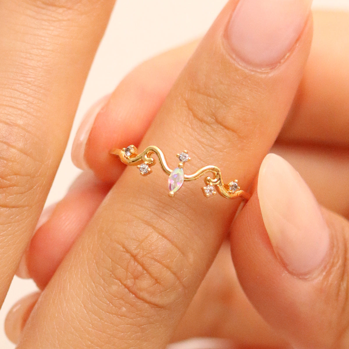 Smoked topaz cubic zirconia womens ring