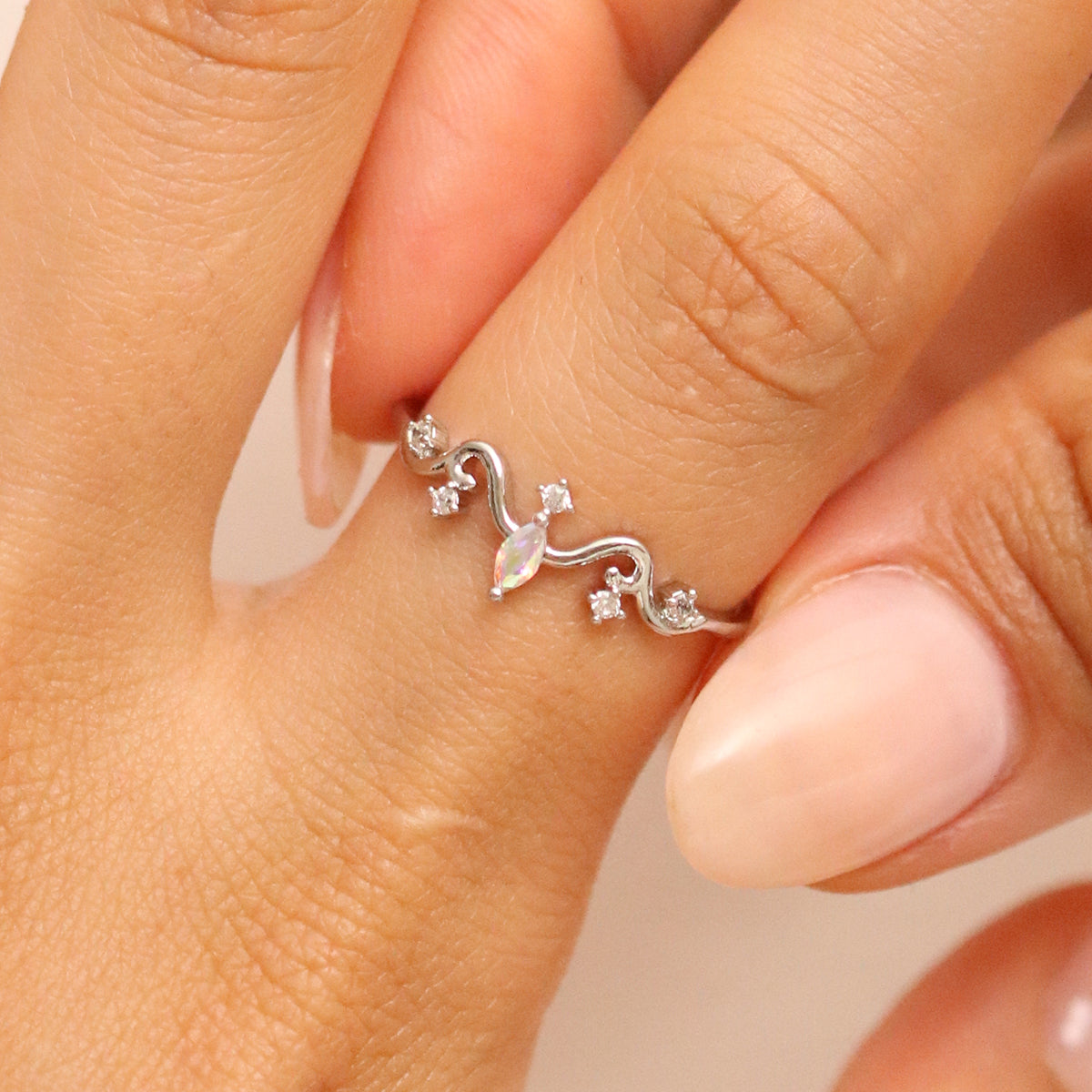 Smoked topaz cubic zirconia womens ring — view 2
