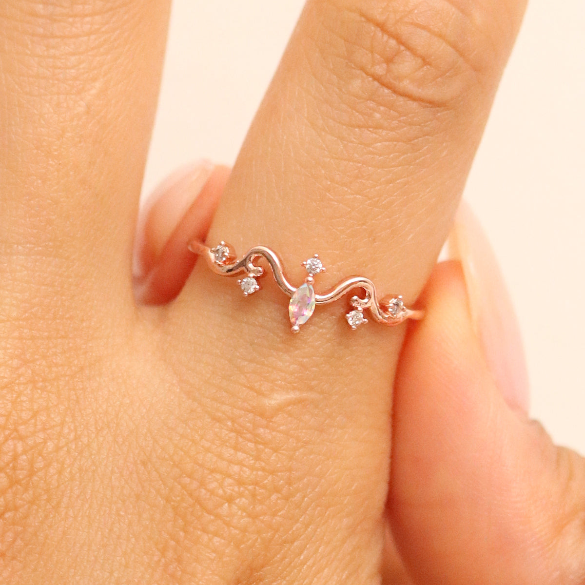 Smoked topaz cubic zirconia womens ring — view 3