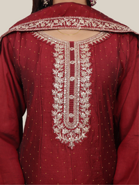 Woman Anarkali Suit Set with Pant-Dupatta-3