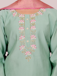 Woman Straight Suit Set with Pant & Dupatta