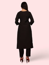 Woman Straight Suit Set with Pant-Dupatta-2