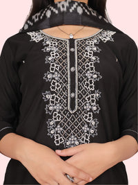 Woman Straight Suit Set with Pant-Dupatta-3