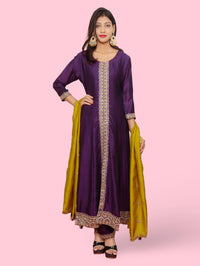 Woman's Anarkali Suit Set with Dupatta-4