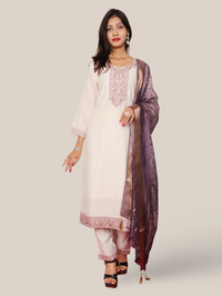 Woman's Straight Suit Set with Dupatta-0