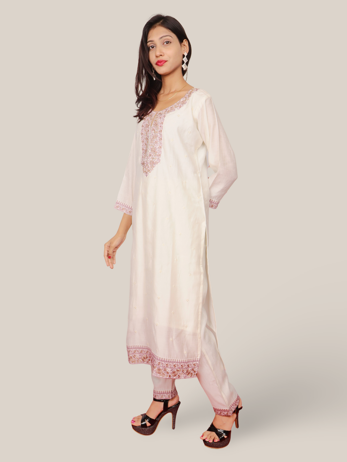 Woman's Straight Suit Set with Dupatta-1