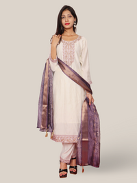 Woman's Straight Suit Set with Dupatta-4