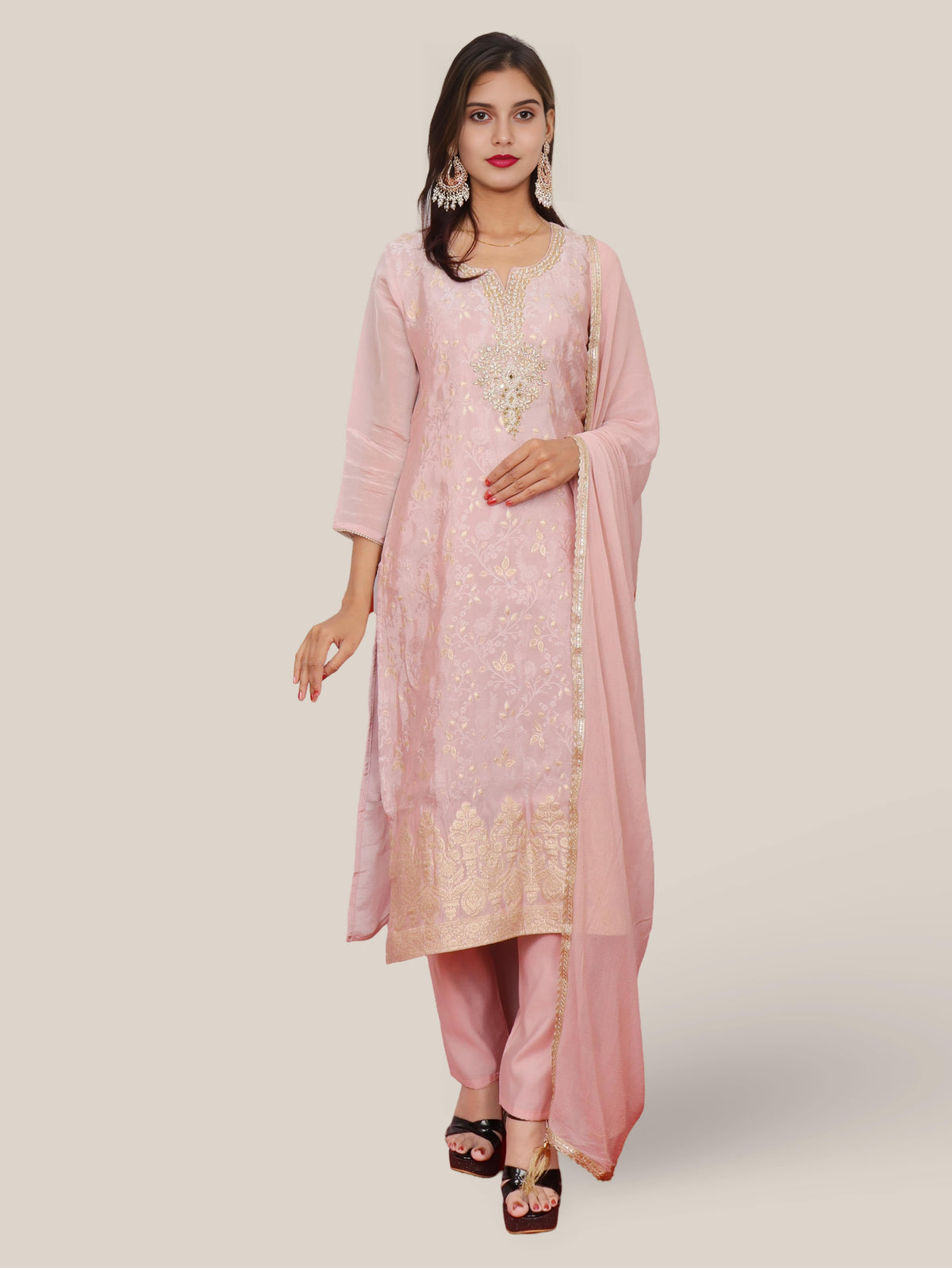 Women's Kurta-Pant & Dupatta Set-0