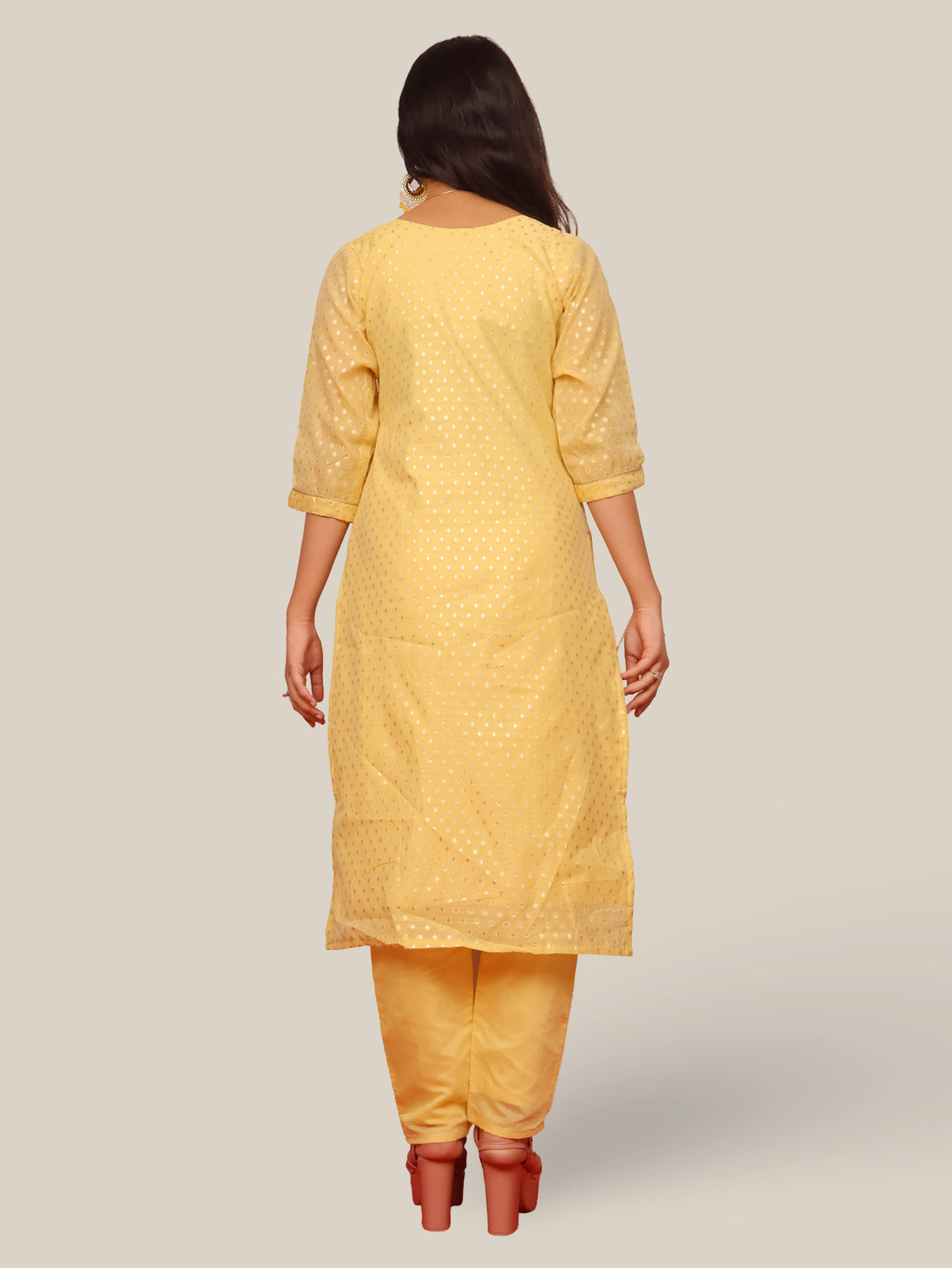 Woman Straight Suit Set with Pant-Dupatta-2