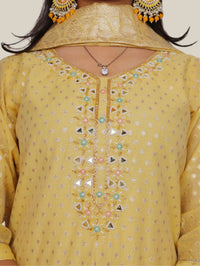 Woman Straight Suit Set with Pant-Dupatta-3