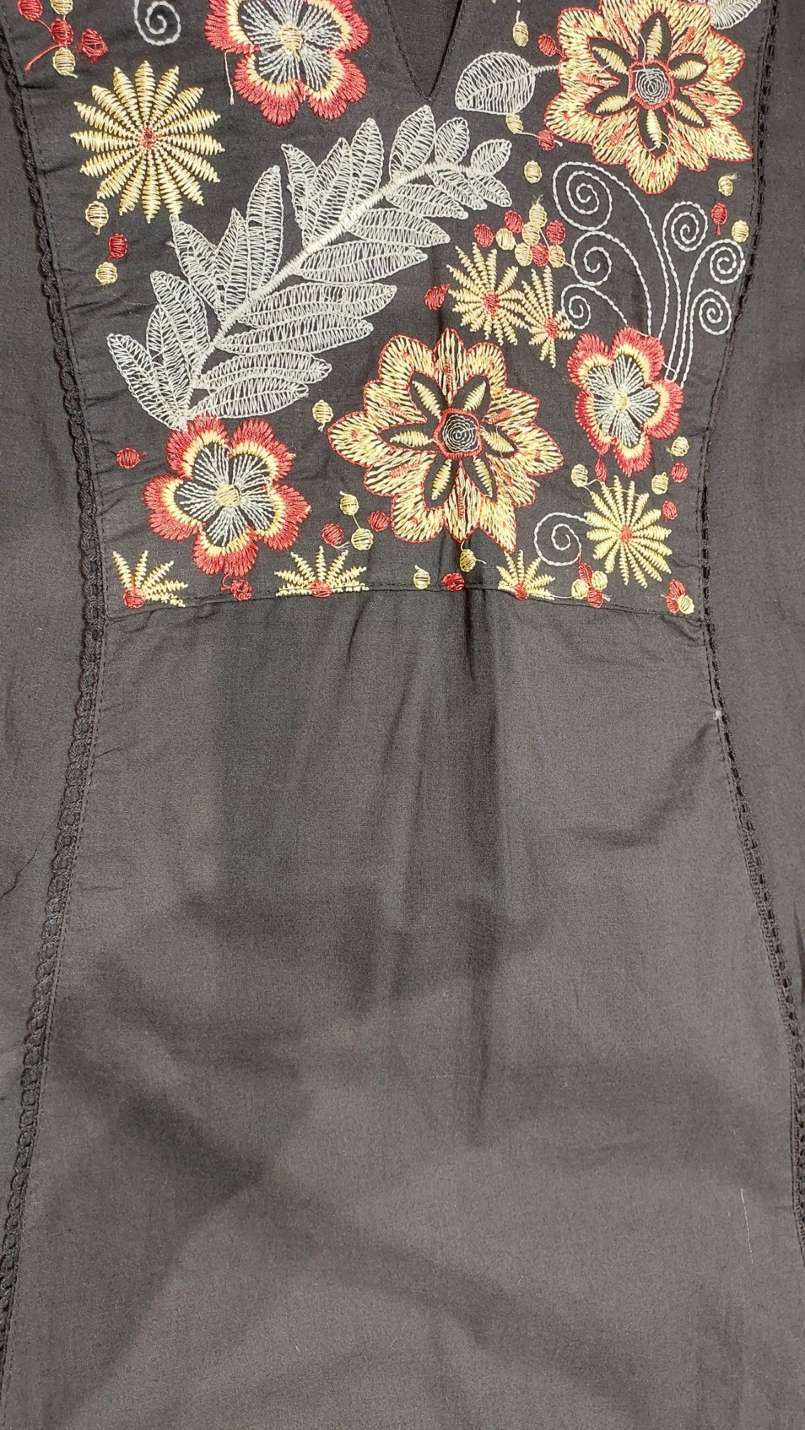 Embroidered Yoke Straight Kurta with Pants and Dupatta Set