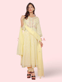 Women's Pure Cotton Kurta and Pant Set with Coordinated Dupatta-4