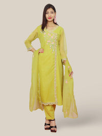 Women's Cotton Kurta-Pant, and Dupatta Set