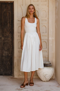 Indira Smocked Midi Dress
