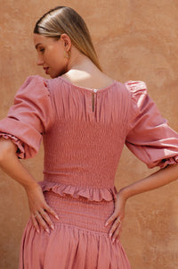Jaffa Smocked Linen Top