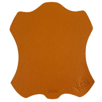K0001LB | Mouse Pad Made in Italy Full Grain Genuine Leather, Dollar Grain - Orange Color - Size: 20 x 23 cm - Package: Tnt Tubular Bag