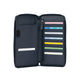 K0005DB | Genuine Full Grain Leather Travel Document Holder, Dollar Grain - Blue Color - Size: 12.5 x 22 x 2 cm - Package: Tnt Bag