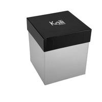 K0032DB | Desk Pen Holder made of genuine leather, full grain, dollar grain. Blue color with Yellow edges. Size: 8.5 x 8.5 x 12 cm. Packaging: gift box bottom/cover
