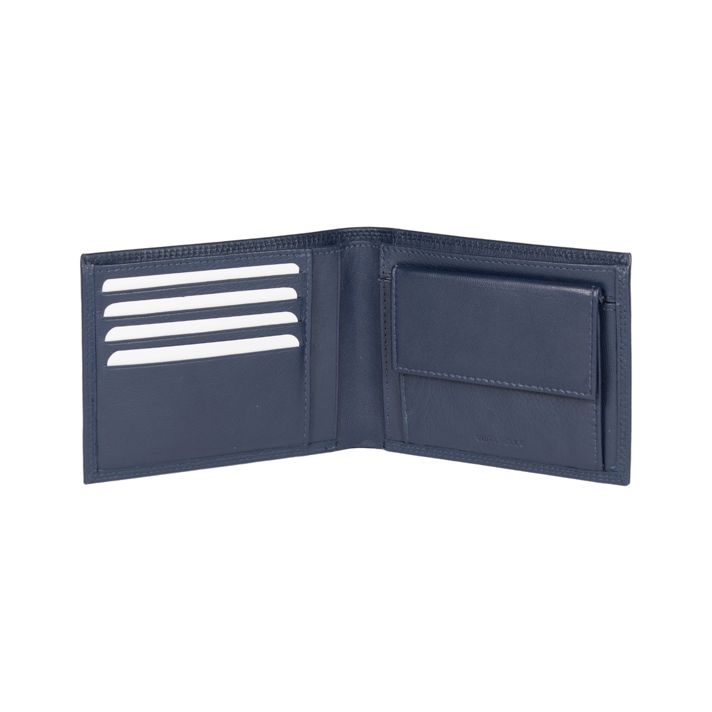 K10203DB | Men's wallet in genuine full-grain leather, with light grain. Blue color. Pocket p/coins. Size when closed: cm 12.5 x 9.3 x 1. Packaging: hard bottom/cover Gift Box