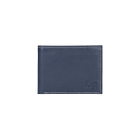 K10203DB | Men's wallet in genuine full-grain leather, with light grain. Blue color. Pocket p/coins. Size when closed: cm 12.5 x 9.3 x 1. Packaging: hard bottom/cover Gift Box