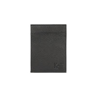 K10307AB | Document Holder/Card Holder RFID protection in genuine full-grain leather, dollar grain. Black color. Dimensions: 12 x 9 x 0.5 cm. Packaging: hard bottom/cover Gift Box
