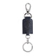 K10542FB | Smooth full-grain genuine leather keychain. Gray color. Polished nickel accessories. Total dimensions: 3 x 16 x 0.5 cm. Packaging: hard bottom/cover Gift Box
