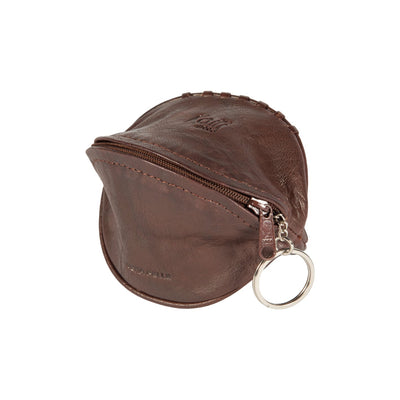 K10655BB | Mini clutch/keychain made of genuine full-grain leather, Volanata. Dark Brown color. Polished Nickel Accessories. Dimensions: 12.5 x 7.5 x 7.5 cm. Packaging: Tnt bag