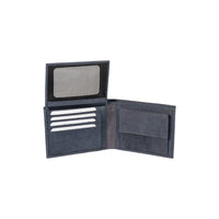 K12204DF | Men's wallet in genuine full-grain leather, Naked. Blue color. RFID protection. Size when closed: 12.5 x 9.5 x 2 cm. Packaging: gift box bottom/cover