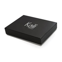 K12204DF | Men's wallet in genuine full-grain leather, Naked. Blue color. RFID protection. Size when closed: 12.5 x 9.5 x 2 cm. Packaging: gift box bottom/cover