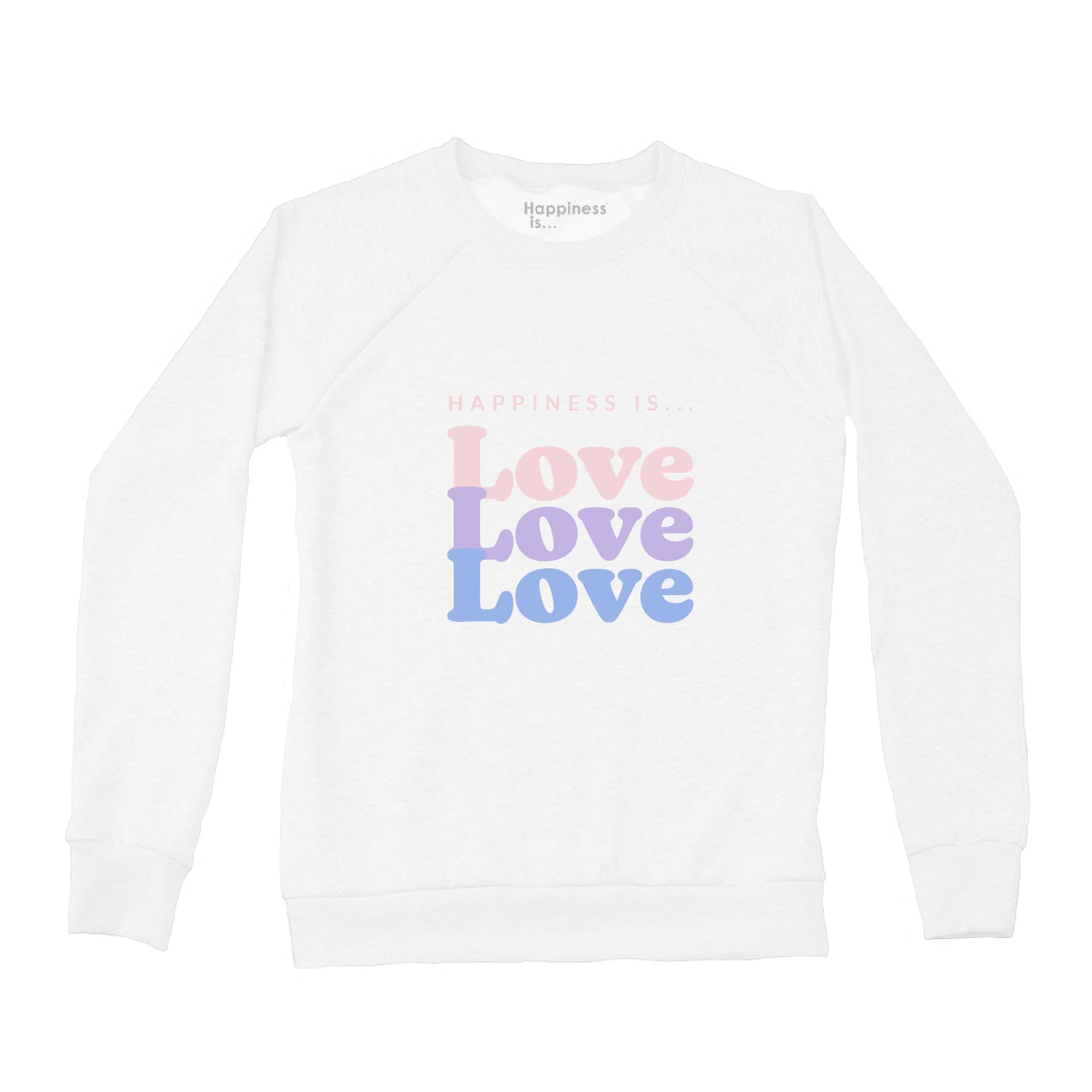 Women's Love Love Love Crew Sweatshirt, White