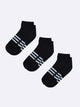 Low Ankle Socks for Men and Women - Pack of 3 (Black)