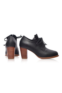 Lyon Lace-Up Leather Oxford Heels